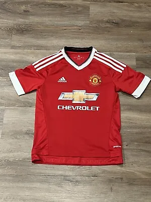 Youth Adidas Chevrolet Manchester United Soccer Football Jersey Shirt Size Med • $16.99