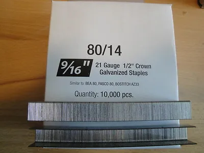 Standard Upholstery Staples 80 Series 1/2  Crown 9/16  Leg 10000 Per Box NEW • $11.60