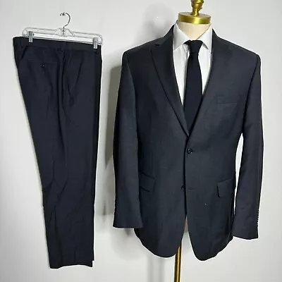 Jos A Bank Tailored Fit Suit Mens Gray Check Wool 42L 36W • $85.99