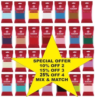 250g 500g 1kg 2.5kg RENSHAW Ready To Roll Icing Sugarpaste Fondant Mix & Match • £3.25