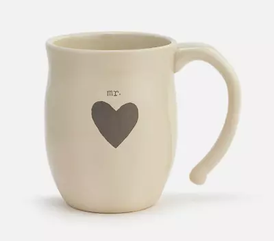 Demdaco Mr. Heart Warm Cream 16 Ounce Ceramic Stoneware Novelty Coffee Mug • $24.99