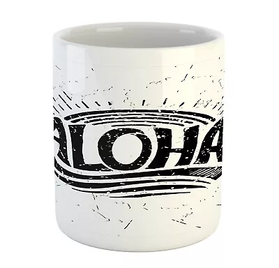 Ambesonne Travel Aloha Ceramic Coffee Mug Cup For Water Tea Drinks 11 Oz • £17.51