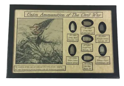 Union Ammunition Bullets Of The Civil War With Display Case And COA • $75.89