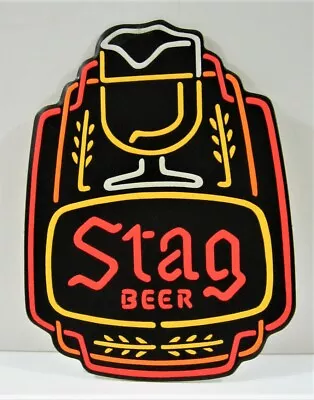 $39.99 • Buy Vintage Stag Beer W/ Stein Neon Style Embossed Cardboard Sign Old Dist Stock