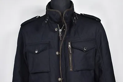 HACKETT Fitzgerald Wool Weatherproof Quilted Jacket Navy Men's Size L • $165