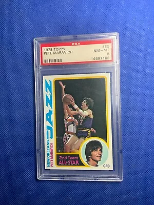 1978 Pete Maravich #80 Topps Basketball Card In NM-MINT  PSA 8 HOF  • $45