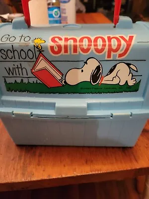 Vintage Plastic Snoopy Lunch Box.  Left Tab Missing. • $7