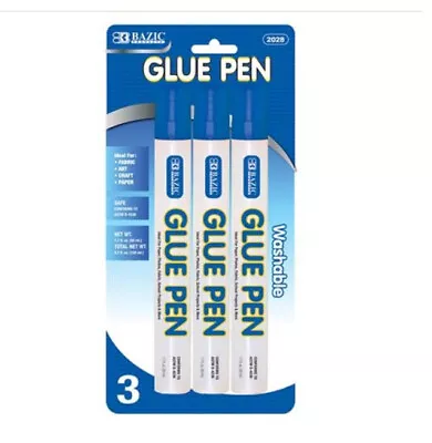 3Pcs BazicMulti Purpose White Glue Pens School Office Stationery Supplies • $4.50