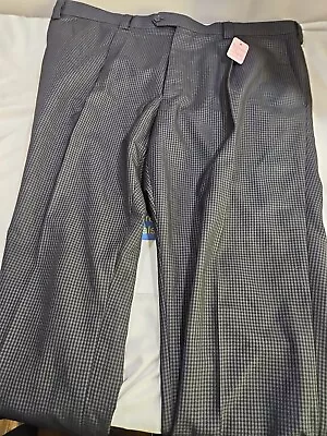 Steve Harvey Pants Men Slacks 42 X 32 Blue Black Plaid • $25