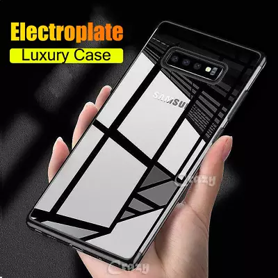 Samsung Galaxy S8 S9 S10 Plus S10e Note 9 Plating Rubber Clear Slim Case Cover • $6.99