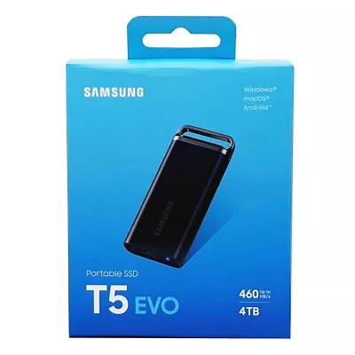 Samsung T5 EVO 4TB USB 3.2 Portable SSD (Black) MU-PH4T0S - For PC Mac Android • $491.95