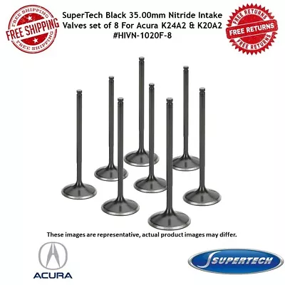 SuperTech HIVN-1020F-8 Black 35mm Nitride Intake Valve Set Of 8 For K24A2 K20A2 • $154.12