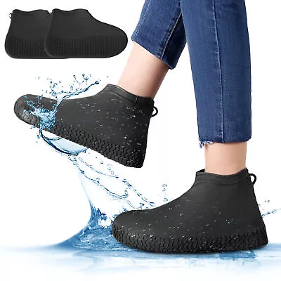 Non-slip Reusable Rain Shoes Covers Rubber Overshoes Boot Waterproof Protector • $8.48