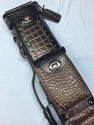 Vincitore Genuine Leather Embossed Croc Black Dark Brown 2 Butt 4 Shaft 2X4 • $218.88