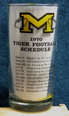 1970 Mizzou Tigers University Of Missouri Football Schedule On Glass MFA • $14.95