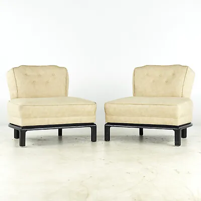 Michael Taylor For Baker Mid Century Slipper Lounge Chairs - Pair • $4347
