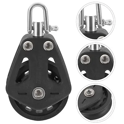 ISURE MARINE Nylon Single Pulley Swivel Shackle Pulley Wheel For Kayak Sailboat • $13.77