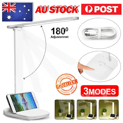 Touch LED Desk Lamp Bedside Study Reading Table Light USB Ports Dimmable AU • $12.25
