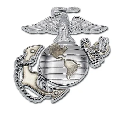 U.S. Marine Corps Premium EGA Gold 3.25” X 3” Chrome Auto Emblem • $27.95