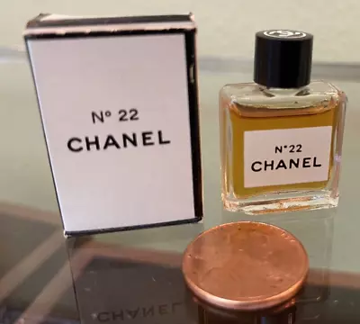 RARE Vtg Chanel No 22 Parfum Micro Mini 1/16th Oz Miniature TINY Boxed 1970's❤️ • $75