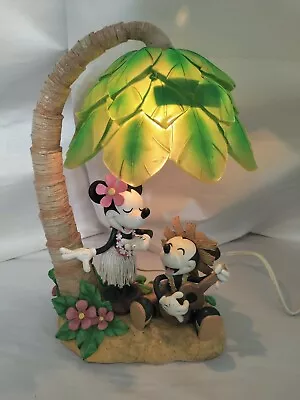 Disney MICKEY & MINNIE MOUSE Resin Luau Polynesian Table Lamp Original Authentic • $140
