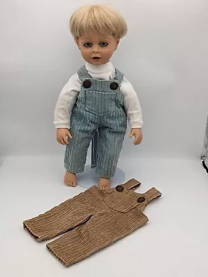 My Twinn Cuddly Brothers Michael 1997 Doll Blonde Hair  Blue Eyes Overalls 14” • $30