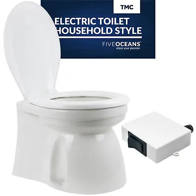 TMC Electric Marine Toilet RV Toilet Boat Toilet Hausehold Compact Design Bowl • $500