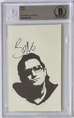 Bono U2 Signed Portrait Picture Photograph Print BAS Beckett COA Autographed • $399.99