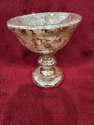 Very Rare Vintage Mercury Glass Bowl On Pedistal • $75