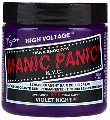 Manic Panic HIGH VOLTAGE Cream Semi-Permanent Vegan Hair Dye 4 Oz - VIOLET NIGHT • $13.44