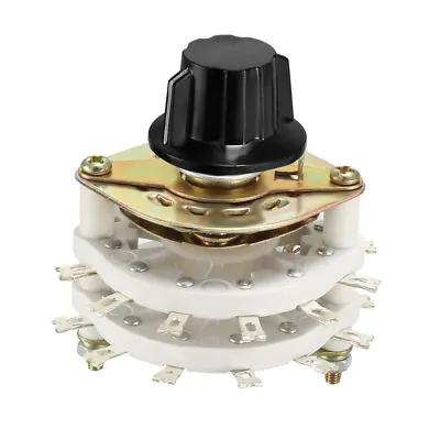 2P7T 2 Pole 7 Position 2 Deck Band Channel Rotary Switch Selector With Knob • $15.92
