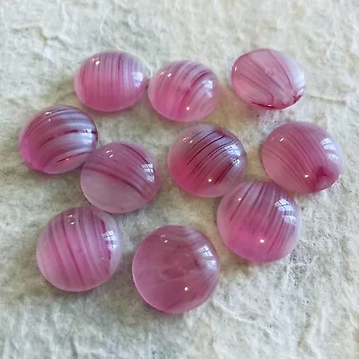 AM1112 Vintage Glass Cabochons 15.5mm Round Rose Porphyr Unfoiled (10) • $6.99