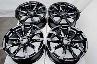 Kudo Racing Intimidate 17x7.5 5x114.3 5x4.5 Single Drill Full Black Wheels Rims • $759