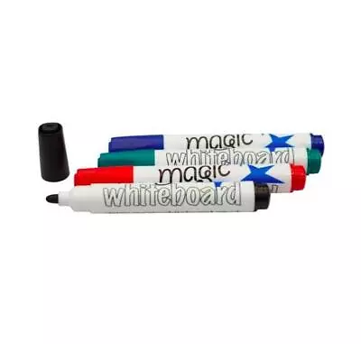 Official - 4 X Coloured Magic Whiteboard Dry Marker Pens Wipe Clean • £4.49