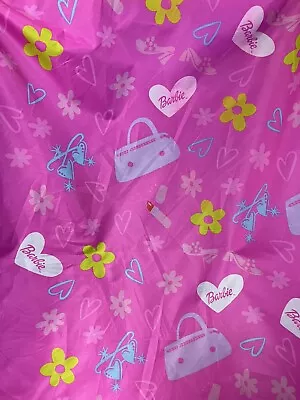 Barbie Hot Pink Fabric By The Yard X 72” Vintage Rare 90s Flowers Purses • $27