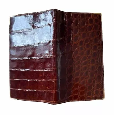 Genuine Alligator Wallet Hickok Check Book Vintage Brown • $160