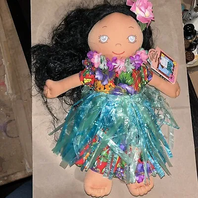 Vintage 1994 Applause Hokulani Hawaiian Hula Girl Doll Grass Skirt Lei 14” • $10