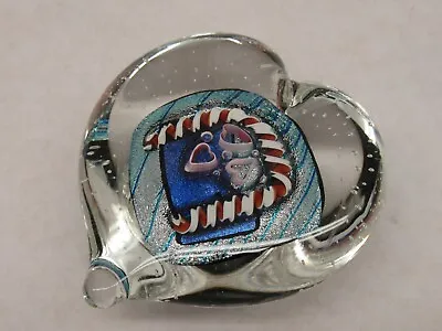 Randy Strong 1999 Studio Art Glass Paperweight - Heart Shape 2.75  • $40