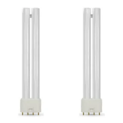 2 X Crompton CFL Light Bulbs Single Turn L Type (PLL) 2G11 4 Pin 4000K 18 Watt • £10