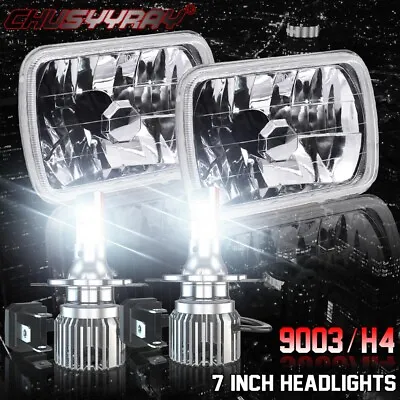 $169.99 • Buy Pair 7x6  5x7'' LED Headlights Halo Hi-Lo For Toyota Hilux 88-97 Pickup 82-95