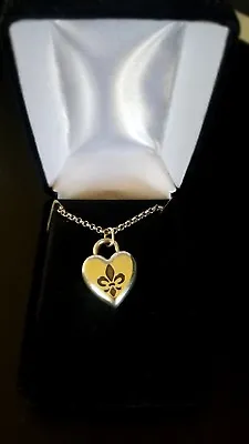 ⚜️Mignon Faget Sterling Silver Fleur De Lis Heart Valentines Necklace 16  Chain⚜ • $199.99