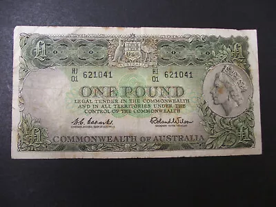 1961 Coombs - Wilson £1 Pound  RBA One Pound  HJ01 621041 • $22