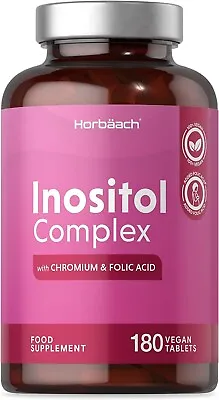 Inositol 500mg With Folic Acid & Chromium | PCOS Support | 180 Vegan Tablets • £19