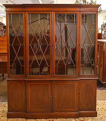 Baker Historic Charleston Mahogany Bookcase China Cabinet Breakfront • $2850