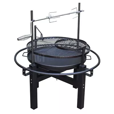 Outdoor Charcoal Bbq Grill With Rotisserie Barbecue Hot Spit Roast Fire Pit Bowl • £84.95