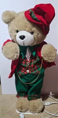 1996 Telco Motionettes 24 Inch Animated Figure Christmas Bear Boy W Original Box • $29.99