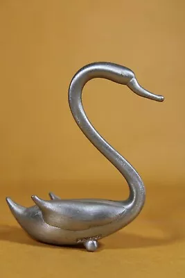 Vintage Pewter Elegant Long Neck Swan Bird Figurine • $6.99