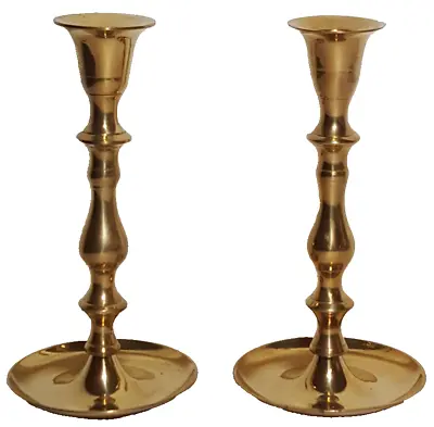 Antique Vintage Solid Brass Candle Stick Holders 6.5  X 3  INDIA • $12.99