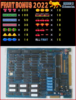 Fruit Bonus 2022 Game Board  - Cherry Master Pog 8liner Cga Pcb • $320