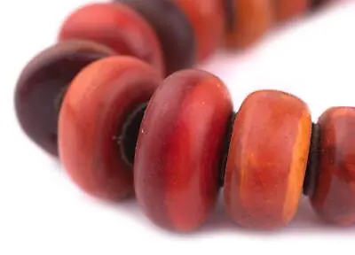 Moroccan Rustic Amber Resin Beads Graduated 27mm Morocco African Orange Round • $129